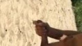 Дрочит хер парню на диком пляже в отдаленном присутствии зрителей